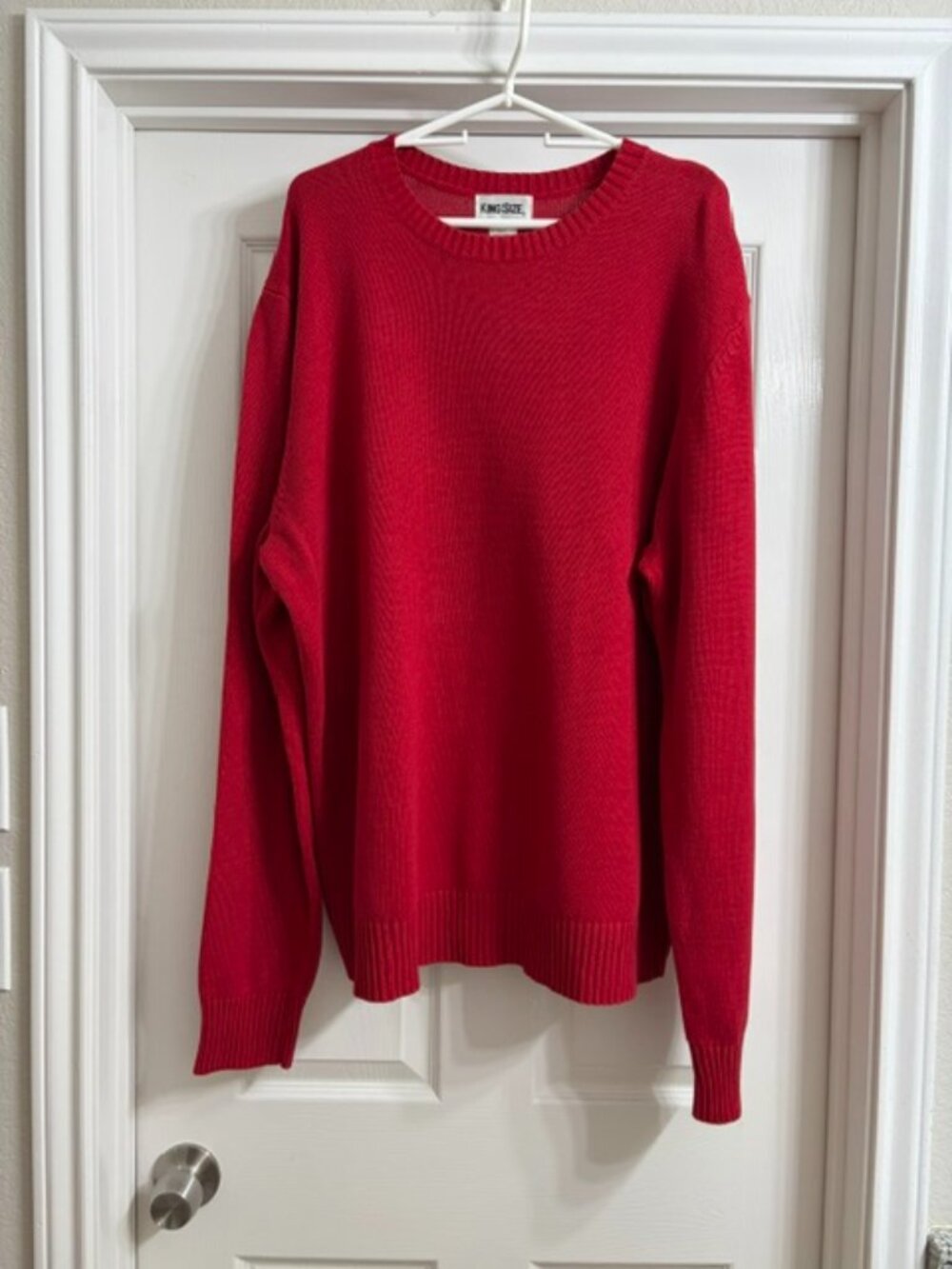 KingSize Brand Men's Red Long Sleeve Sweater, Size 2X Tall (NEW)